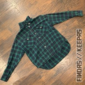 Womens Green and Blue Flannel